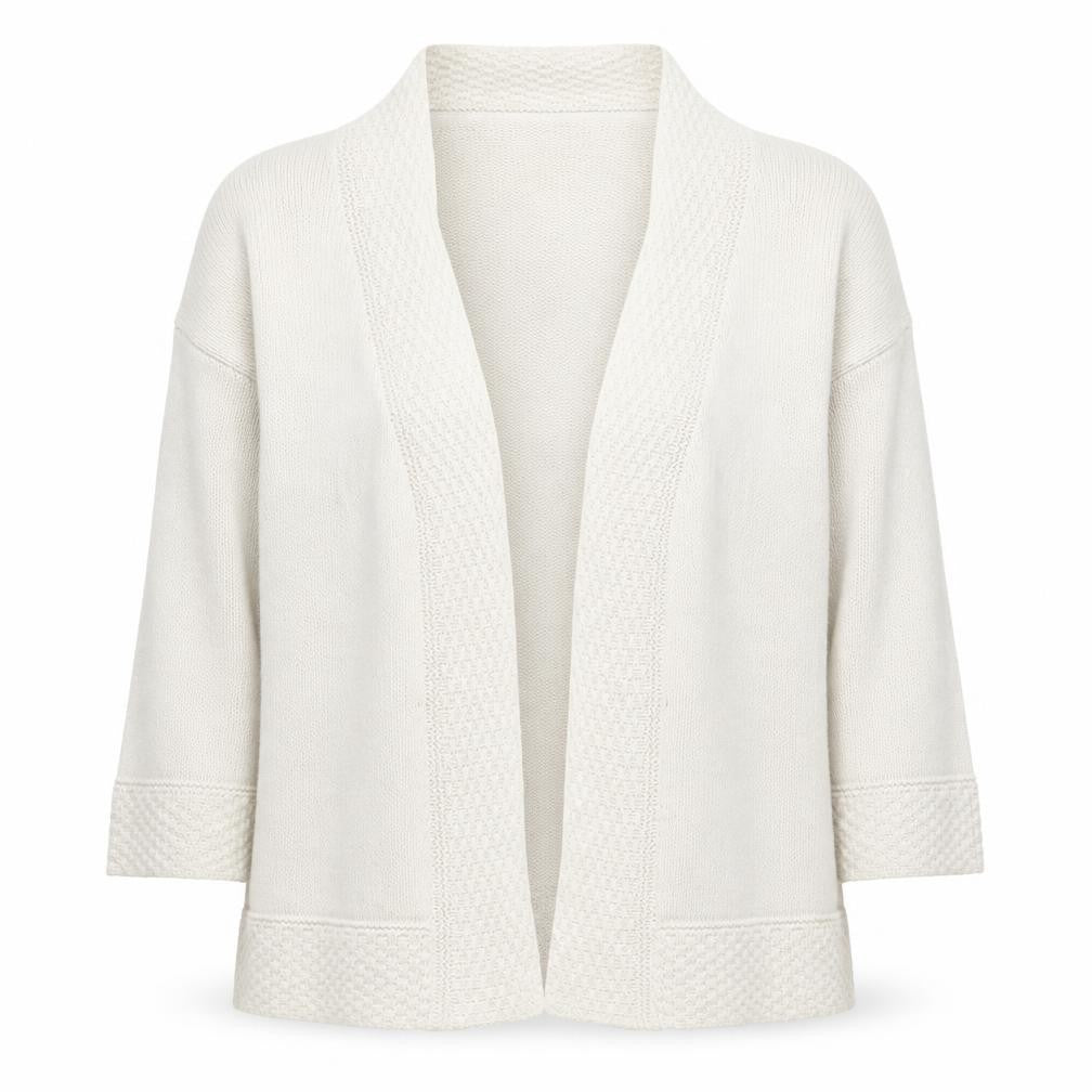 Bonmarché Women's Beige Knit Open Front Cardigan - Medium