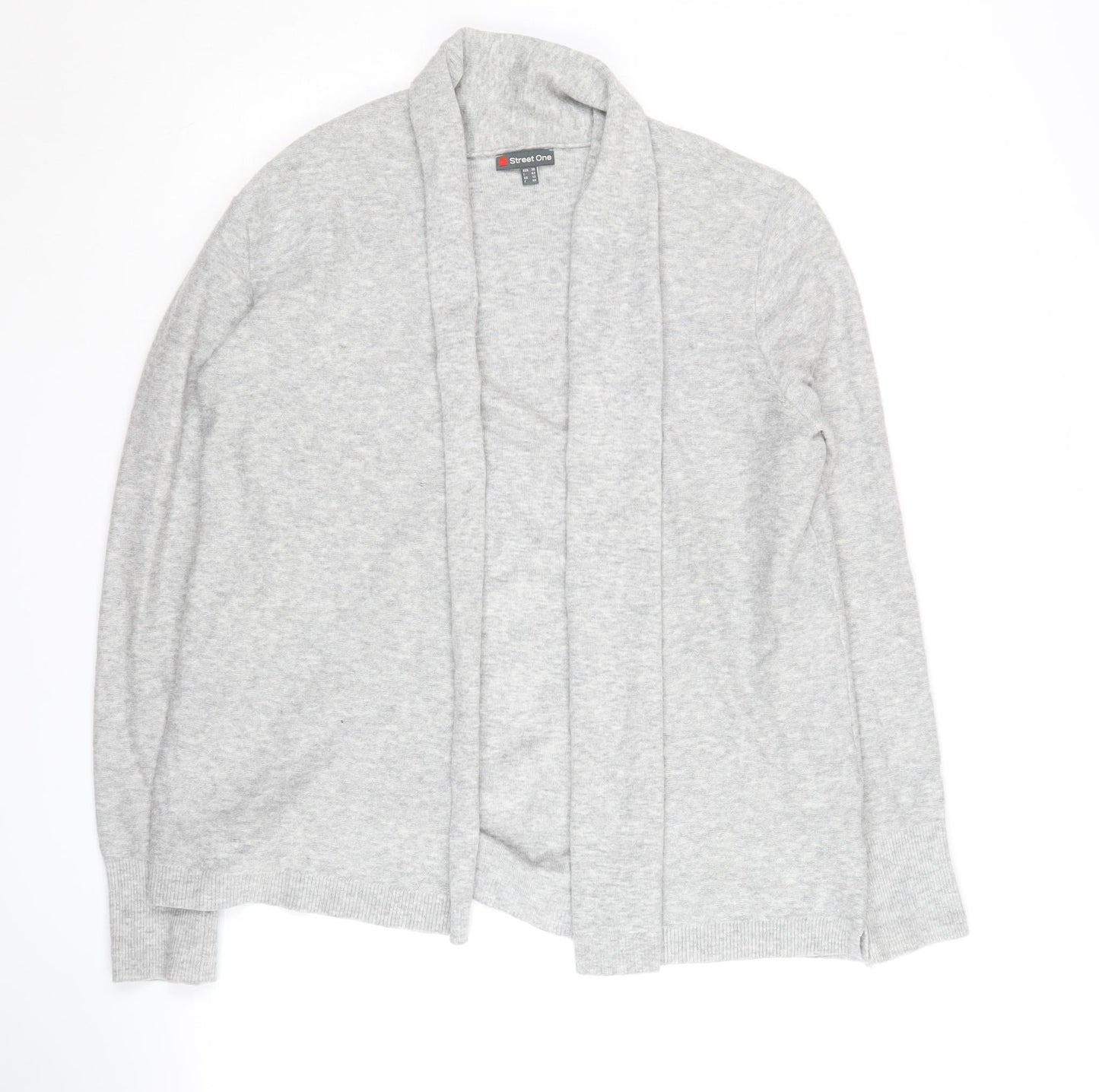 Street One Women's Grey Open Front Cardigan Size 12 Acrylic Knit