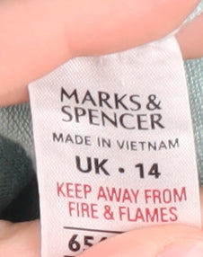 Marks and Spencer Women's Green Knit Jumper Size 14