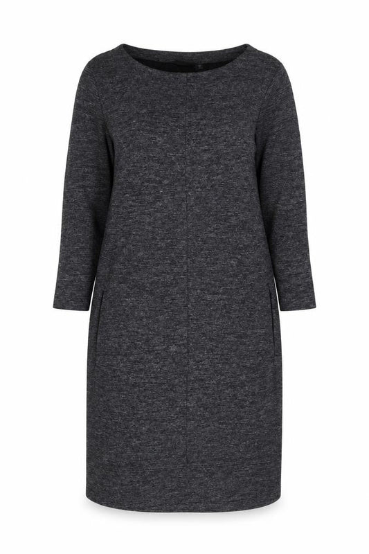 Adrienne Vittadini Women's Grey Knit Dress L