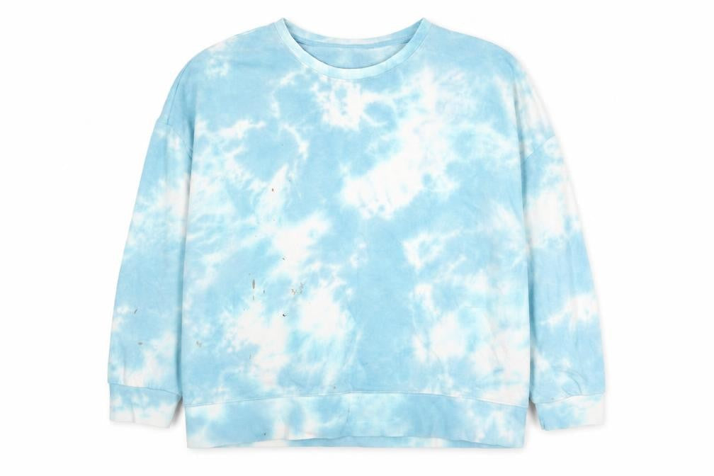 Dunnes Women's Blue Tie-Dye Pullover Sweatshirt 2XL