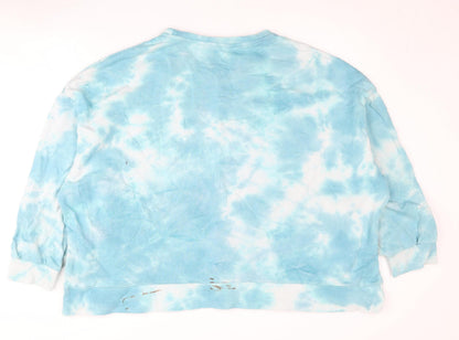 Back view of Dunnes Women's Blue Tie-Dye Pullover Sweatshirt 2XL