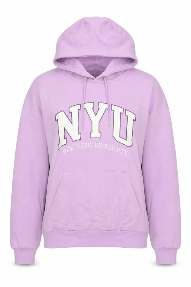 NYU Unisex Adults Purple Pullover Hoodie S