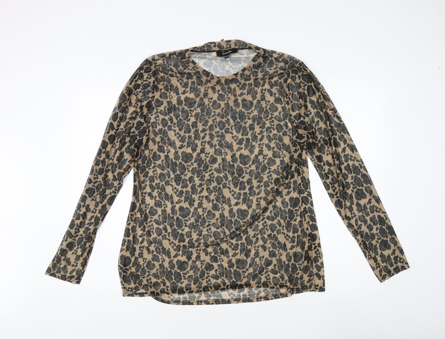 Simply Be Women’s Beige Animal Print Long Sleeve Top