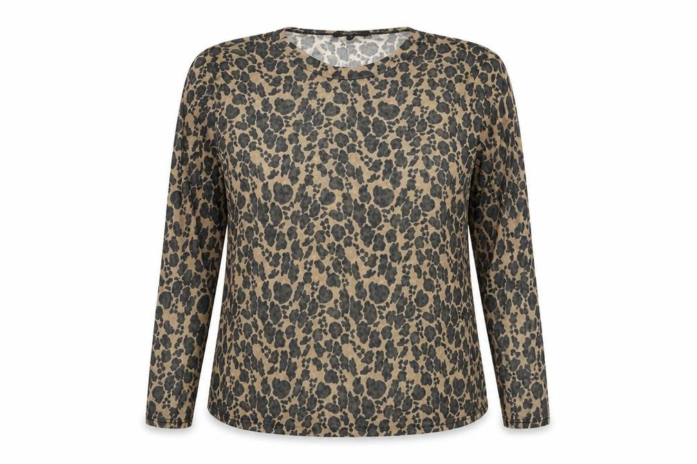 Simply Be Women’s Beige Animal Print Long Sleeve Top