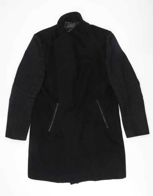 River Island Men's Black Mid-Length Wool Coat