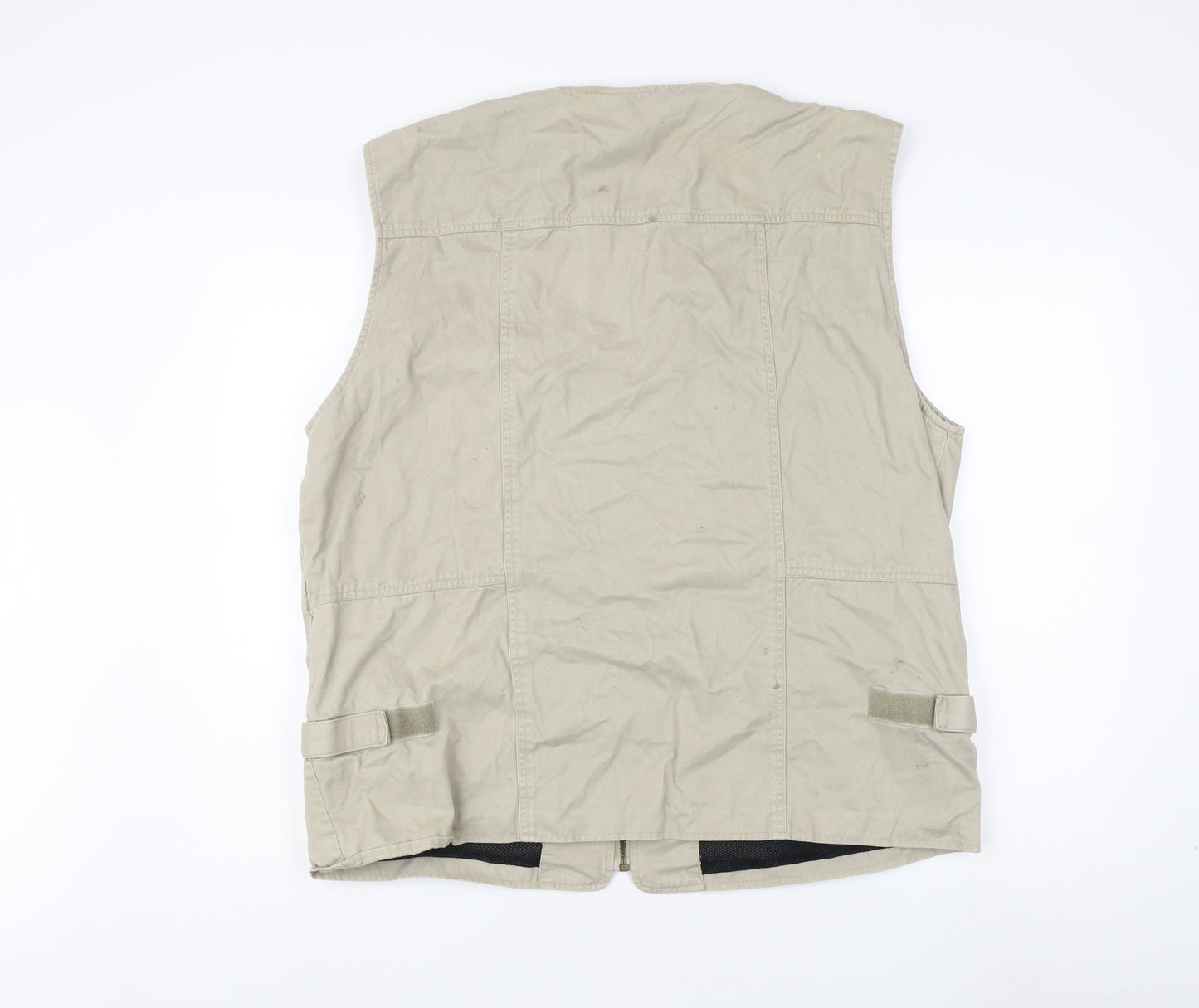 Brand Five Company Men's Beige Waistcoat with Zipped Pockets Medium