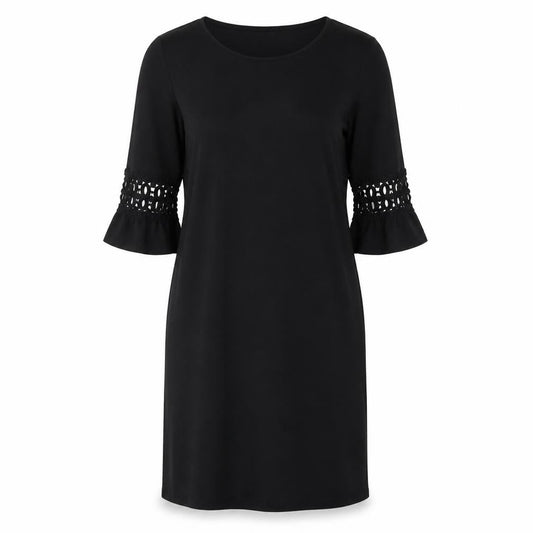 VILA Clothes Women's Black Sheath Dress - M, 3/4 Sleeve