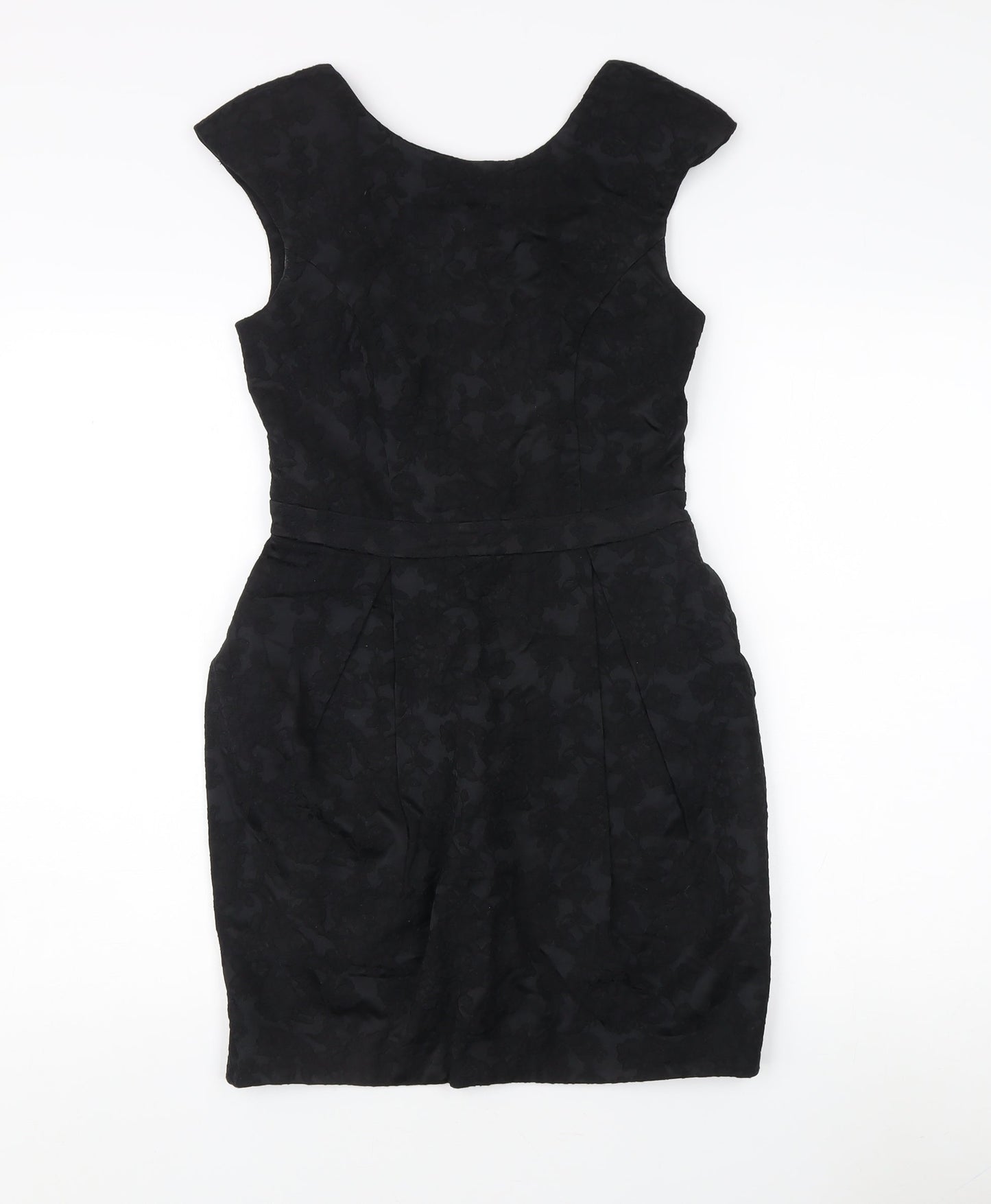 River Island Women's Black Dress Size 8 with Zip Closure