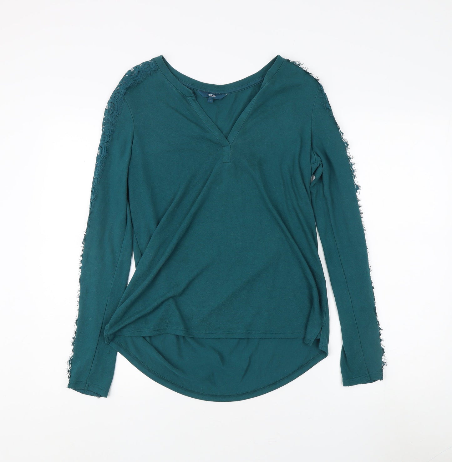 Next Women's Green Lace Accent Long Sleeve T-Shirt Size 14