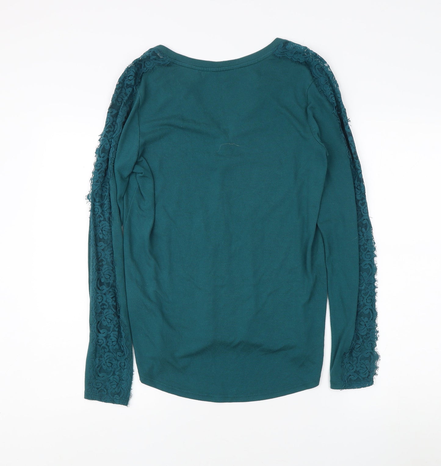 Next Women's Green Lace Accent Long Sleeve T-Shirt Size 14