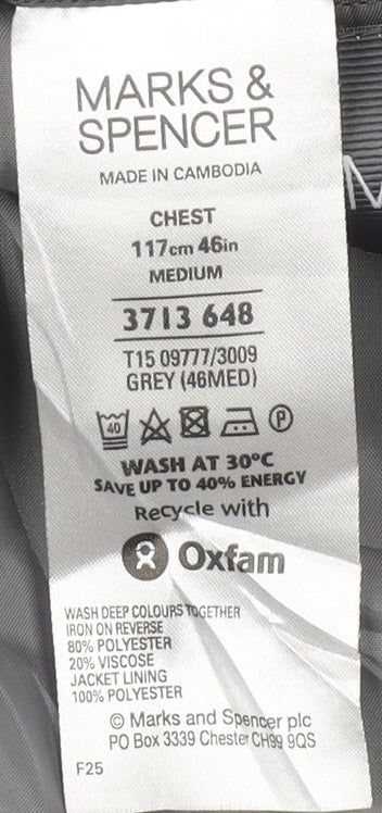Marks and Spencer Men's Grey Suit Jacket 46R