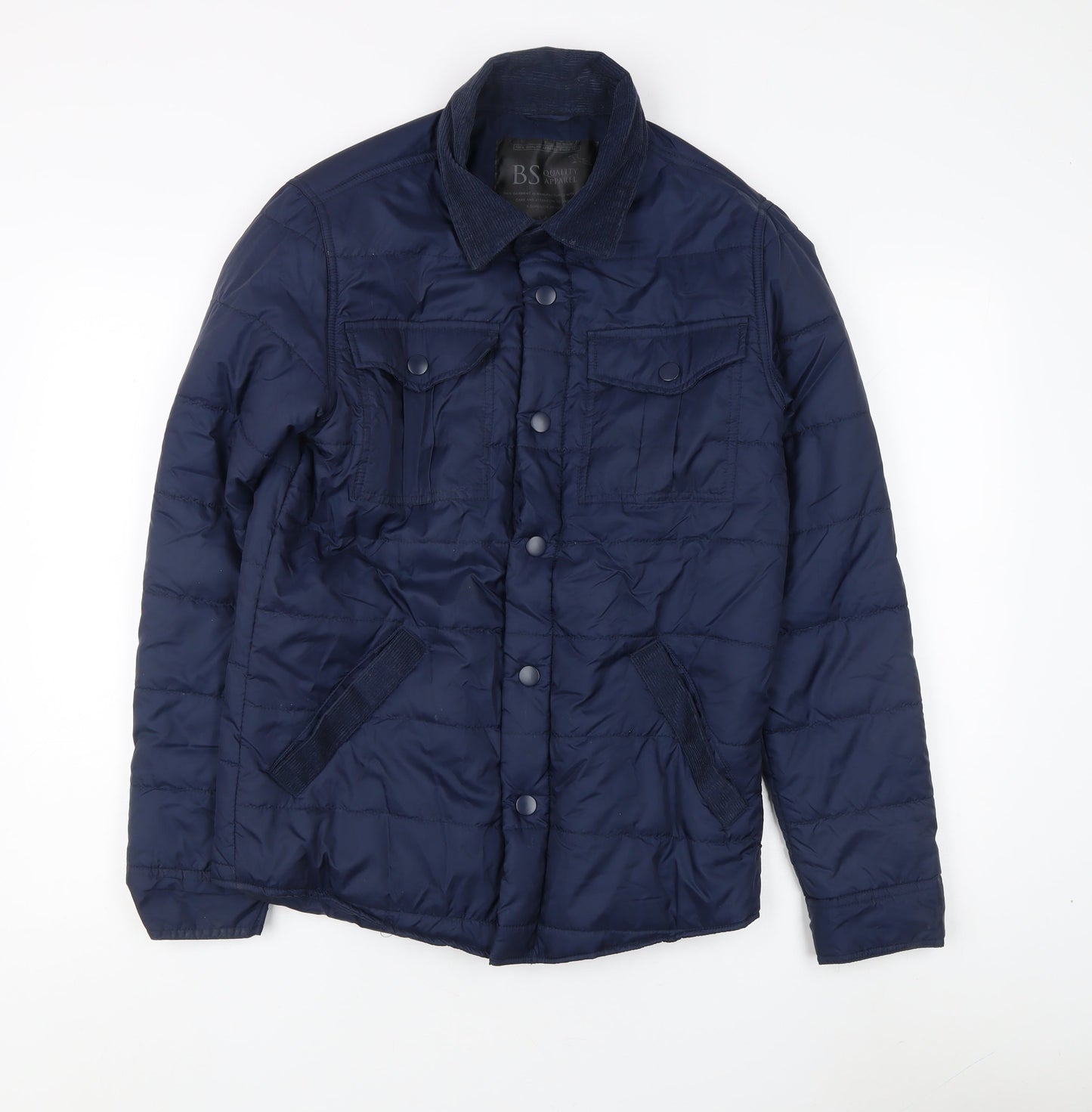 BS Quality Apparel Men's Blue Quilted Jacket, Size S