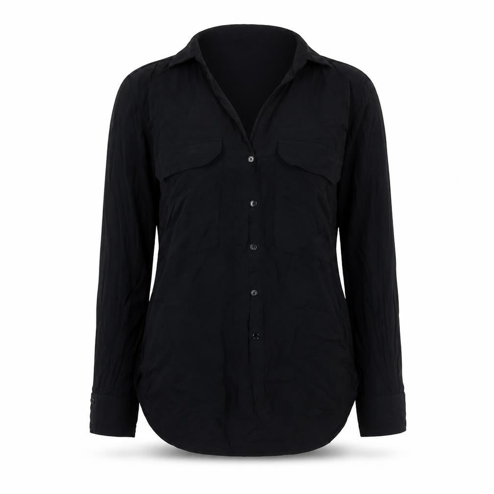 Zara Women's Black Button-Up Shirt, XS, Casual