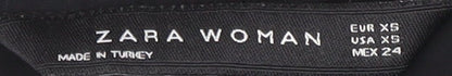 Zara Women's Black Button-Up Shirt, XS, Casual