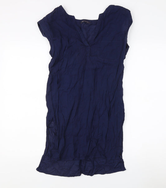Marks and Spencer Women's Blue V-Neck Top Size 8