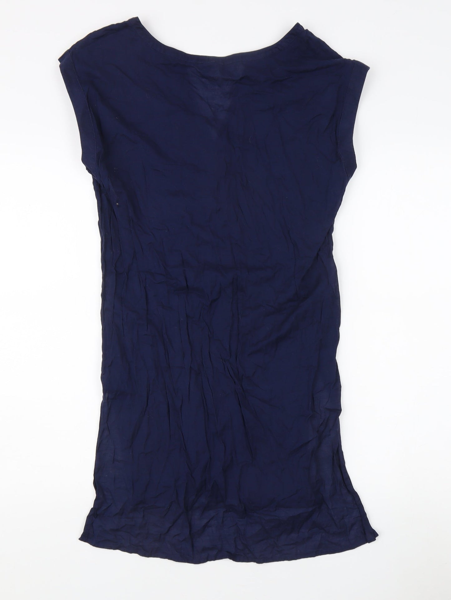 Marks and Spencer Women's Blue V-Neck Top Size 8