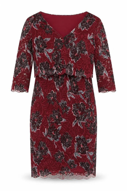 Marks & Spencer Women’s Red Floral Sheath Dress Size 14