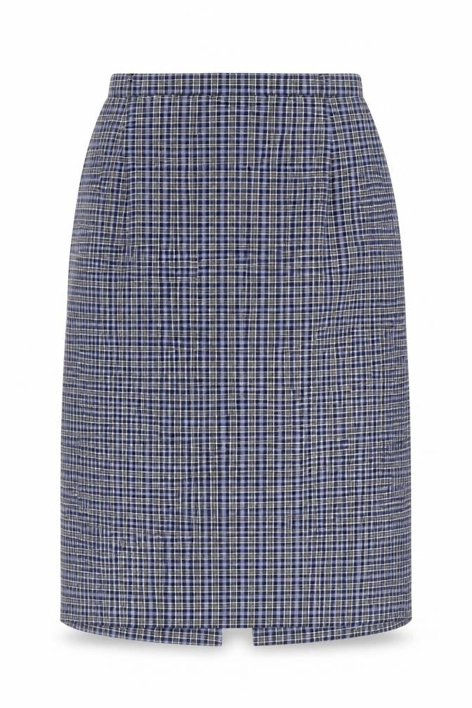 Sportleigh Women's Blue Checked Pencil Skirt, Size 14