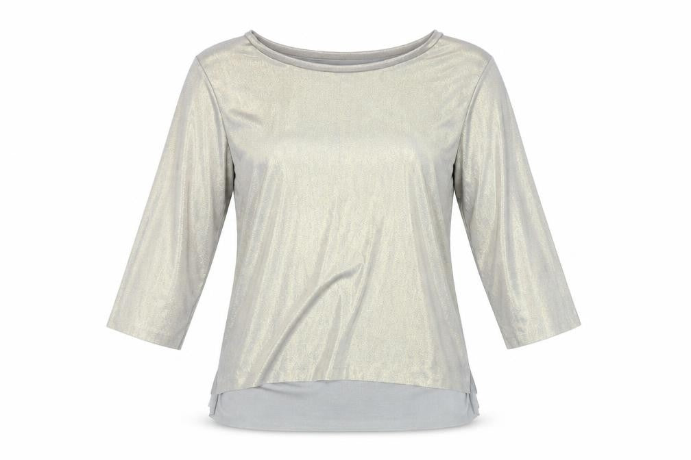 Stradivarius Women's Gold 3/4 Sleeve Top Size S