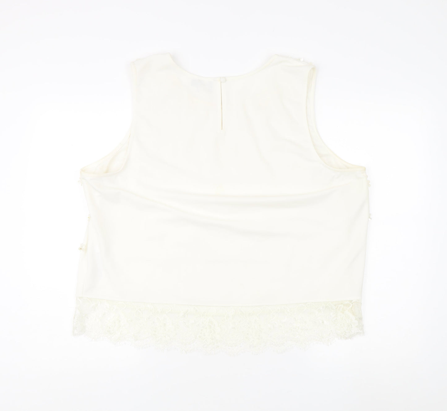 ASOS Women's Plus Size 22 White Beaded Tank Top