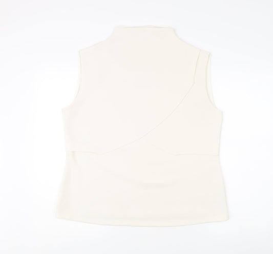 ASOS Curve Women's White Sleeveless High Neck Top