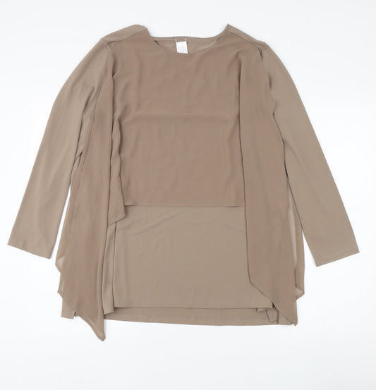 Wynne Layers Beige Long Sleeve Tunic Blouse - Medium