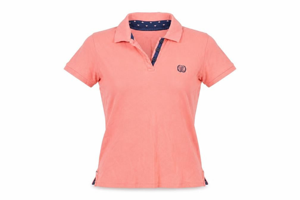 PDI Women's Pink Polo Shirt M - Cotton Casual Short Sleeve