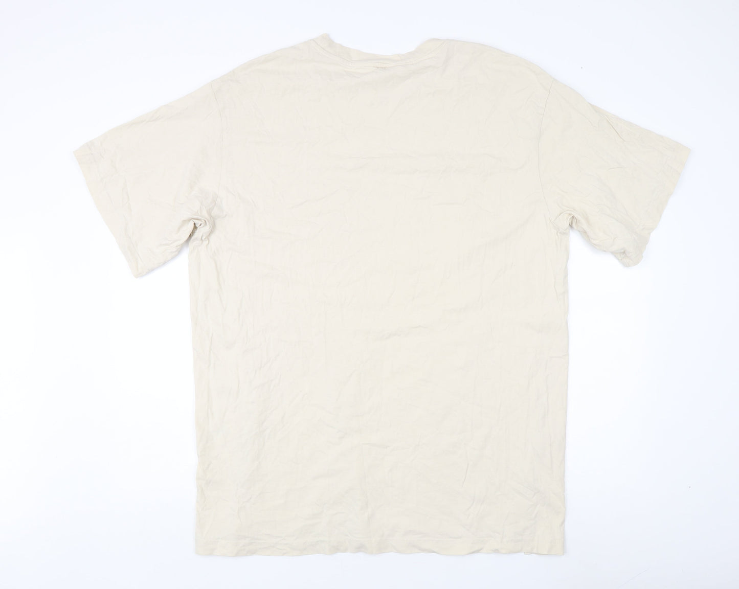 Monki Women Beige Graphic T-Shirt L Casual