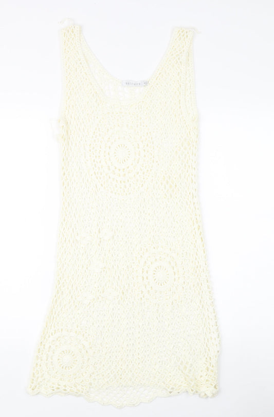 Solitaire Women's Ivory Crochet Tank Dress S