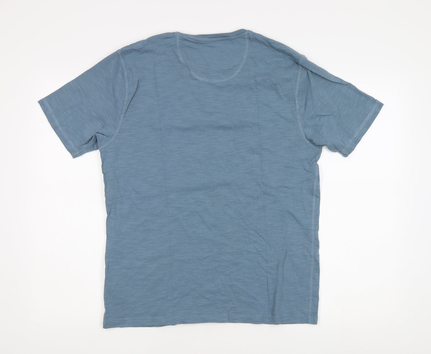 Marks and Spencer Men's Blue Graphic T-Shirt, Size S, Cotton