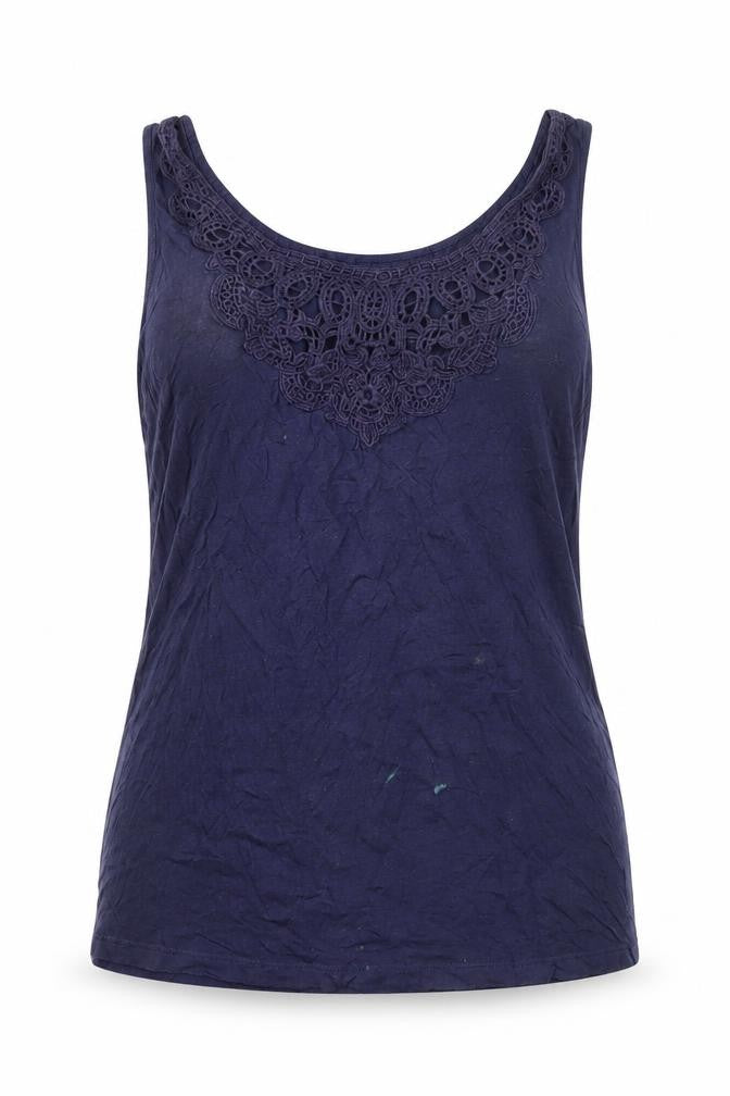 Marks & Spencer Women's Blue Crochet Tank UK 12