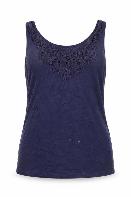 Marks and Spencer Women's Blue Crochet Tank UK 12