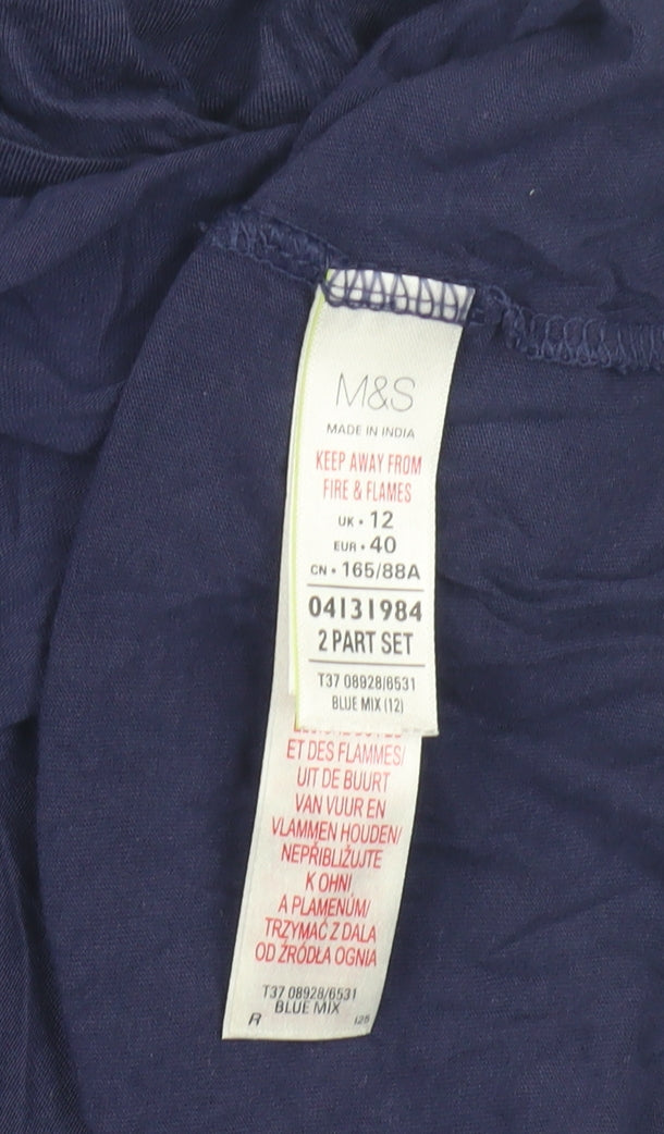 Marks and Spencer Women's Blue Crochet Tank UK 12