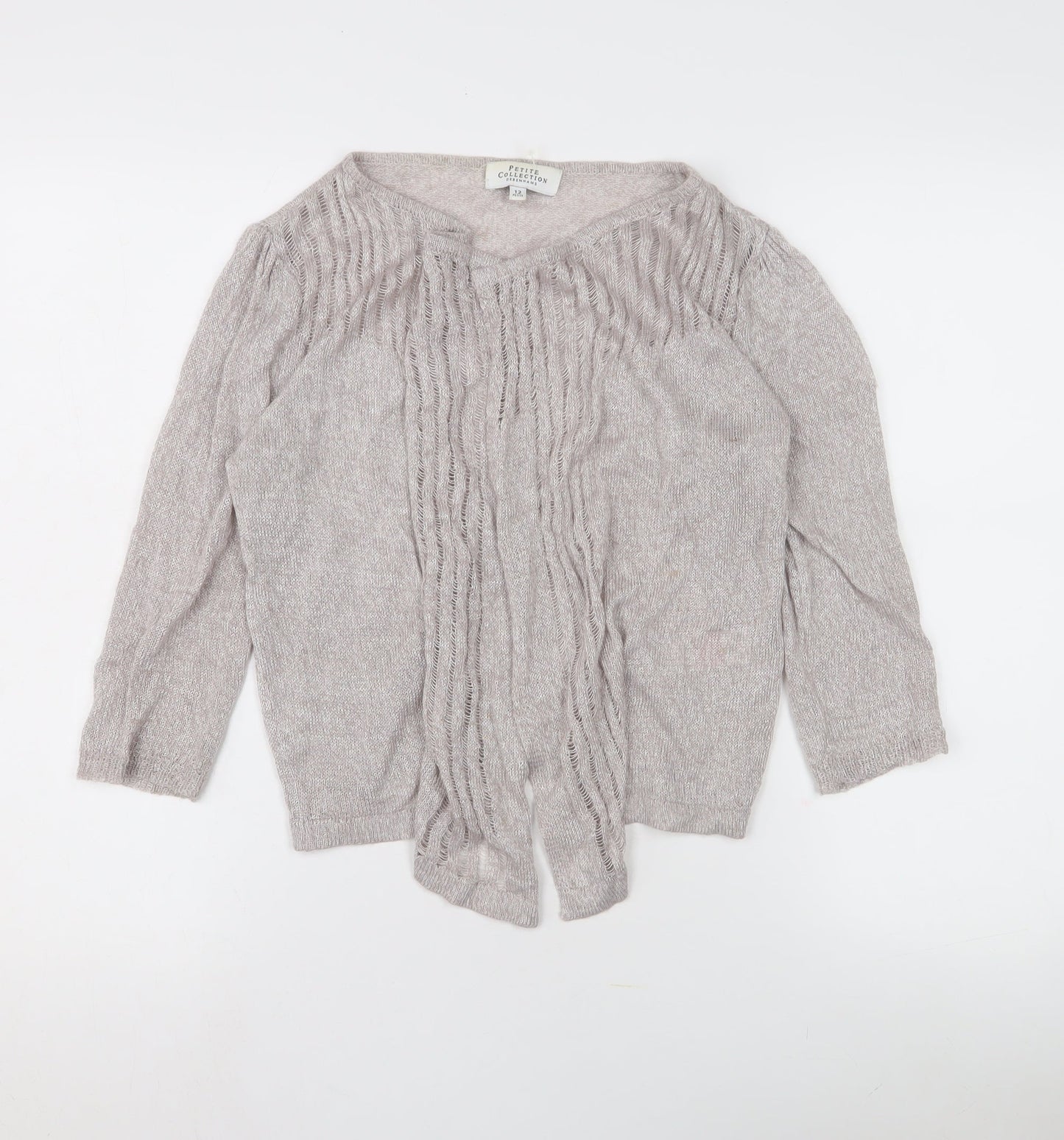 Debenhams Women's Beige Cardigan Size 12 Petite Knit