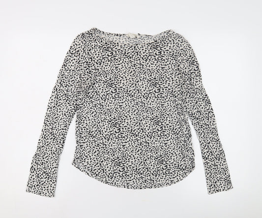 H&M Women's Black White Animal Print Top Size 8