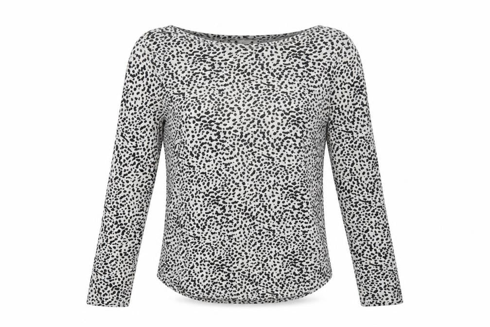 H&M Women's Black White Animal Print Top Size 8
