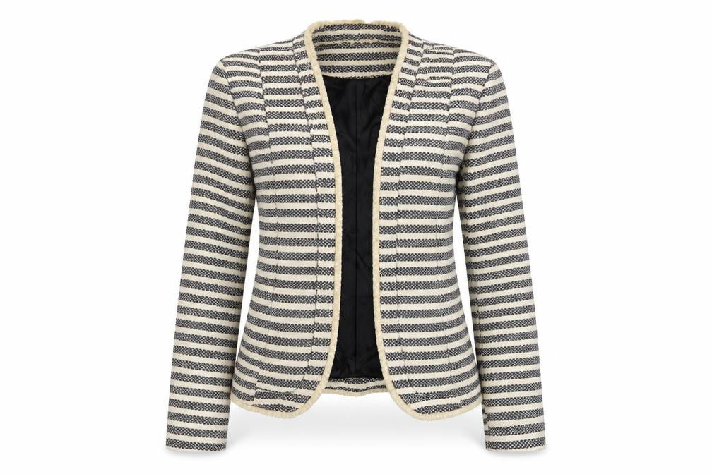 H&M Women's Striped Classic Blazer, Size 8