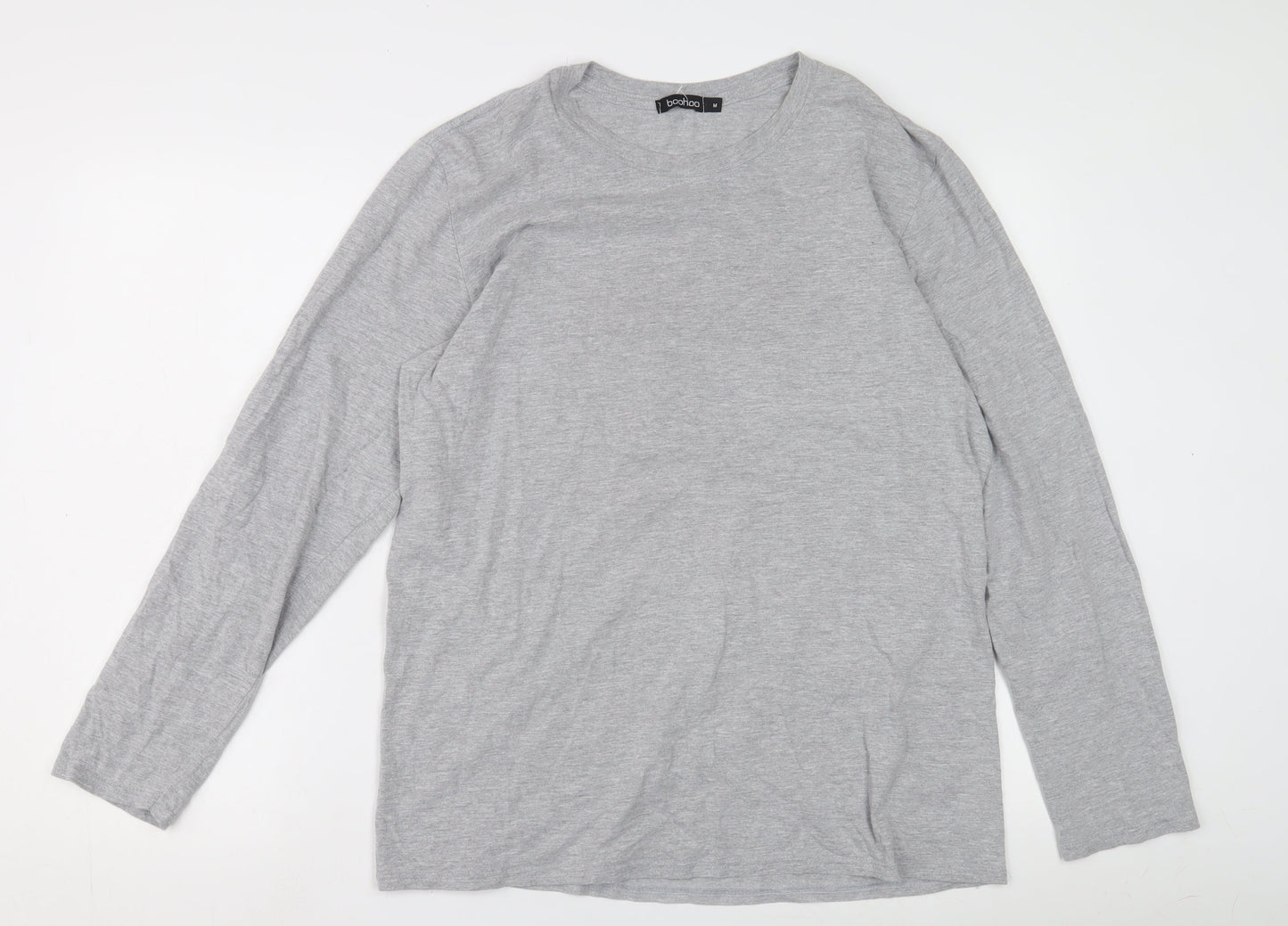 Boohoo Men's Grey Crew Neck Long Sleeve Tee M