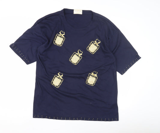Paramour Women's Blue Studded T-Shirt One Size
