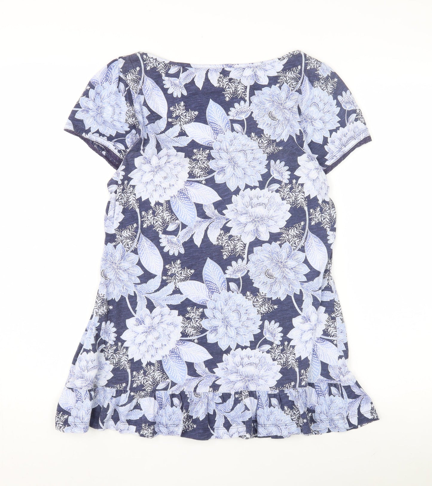 Marks and Spencer Women's Blue Floral Blouse, Size 10