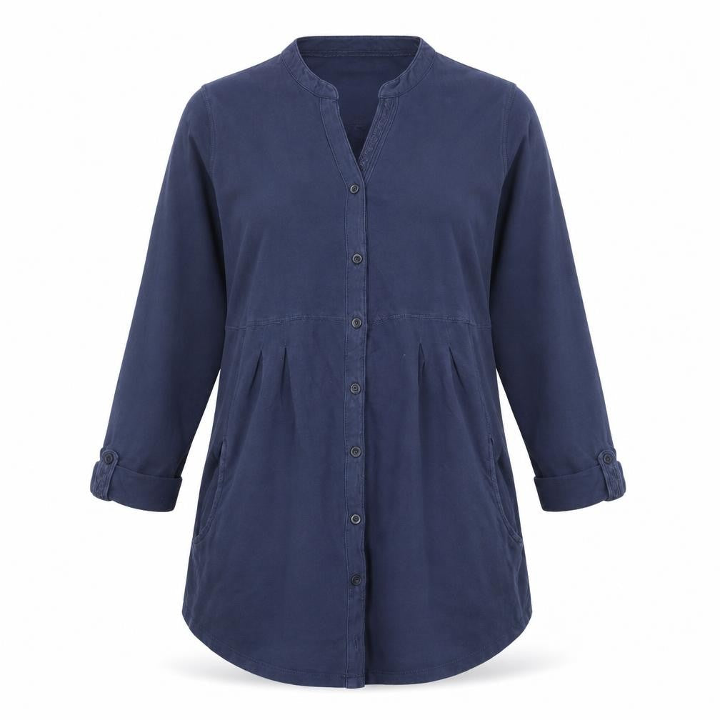 M&Co Women's Blue V-Neck Blouse Size 12