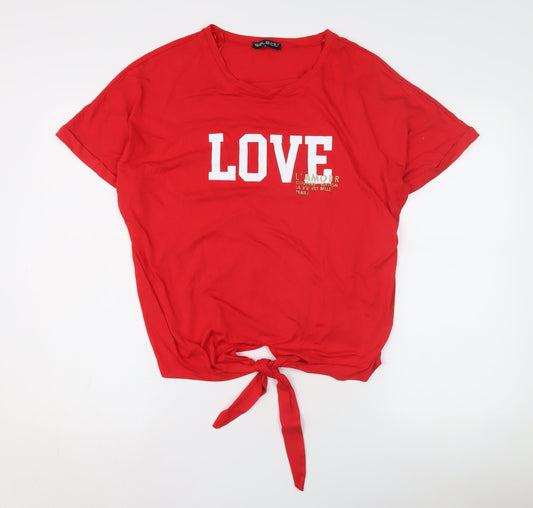 Select Women's Red T-Shirt L - Crew Neck, Casual Style