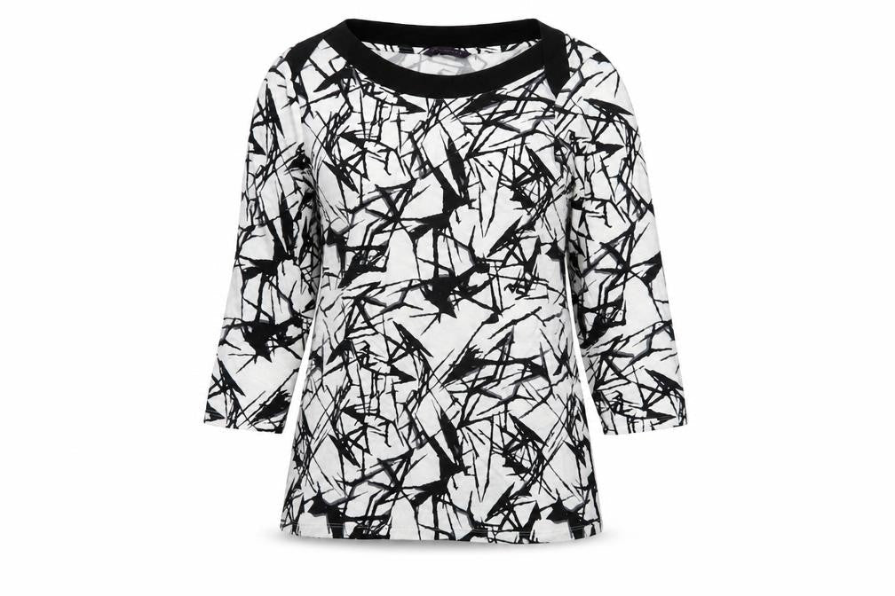 Marks & Spencer Women's Black Abstract Top Size 14