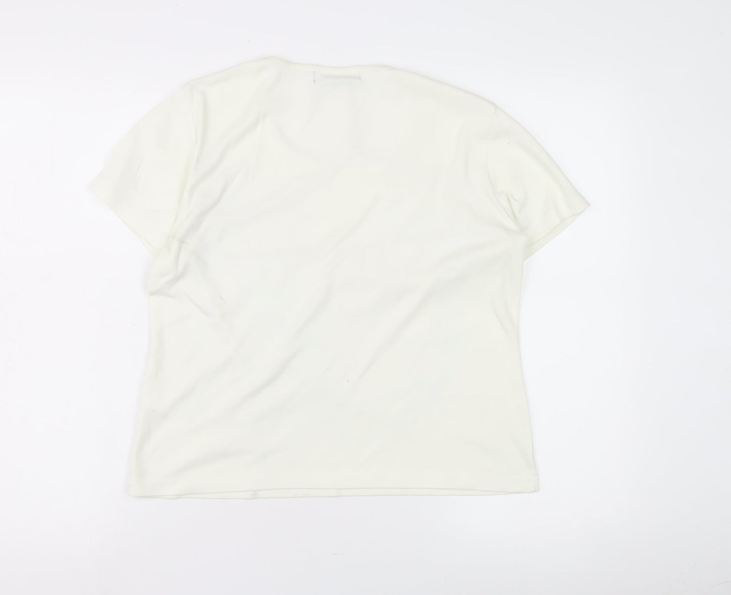 Just Elegance Women's Ivory Floral T-Shirt M