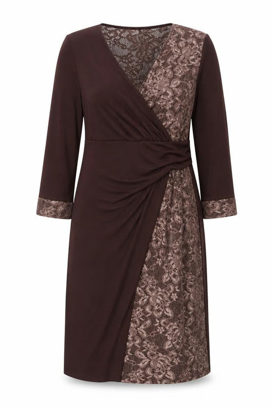 Hotsquash Women's Brown Wrap Dress, Size 18