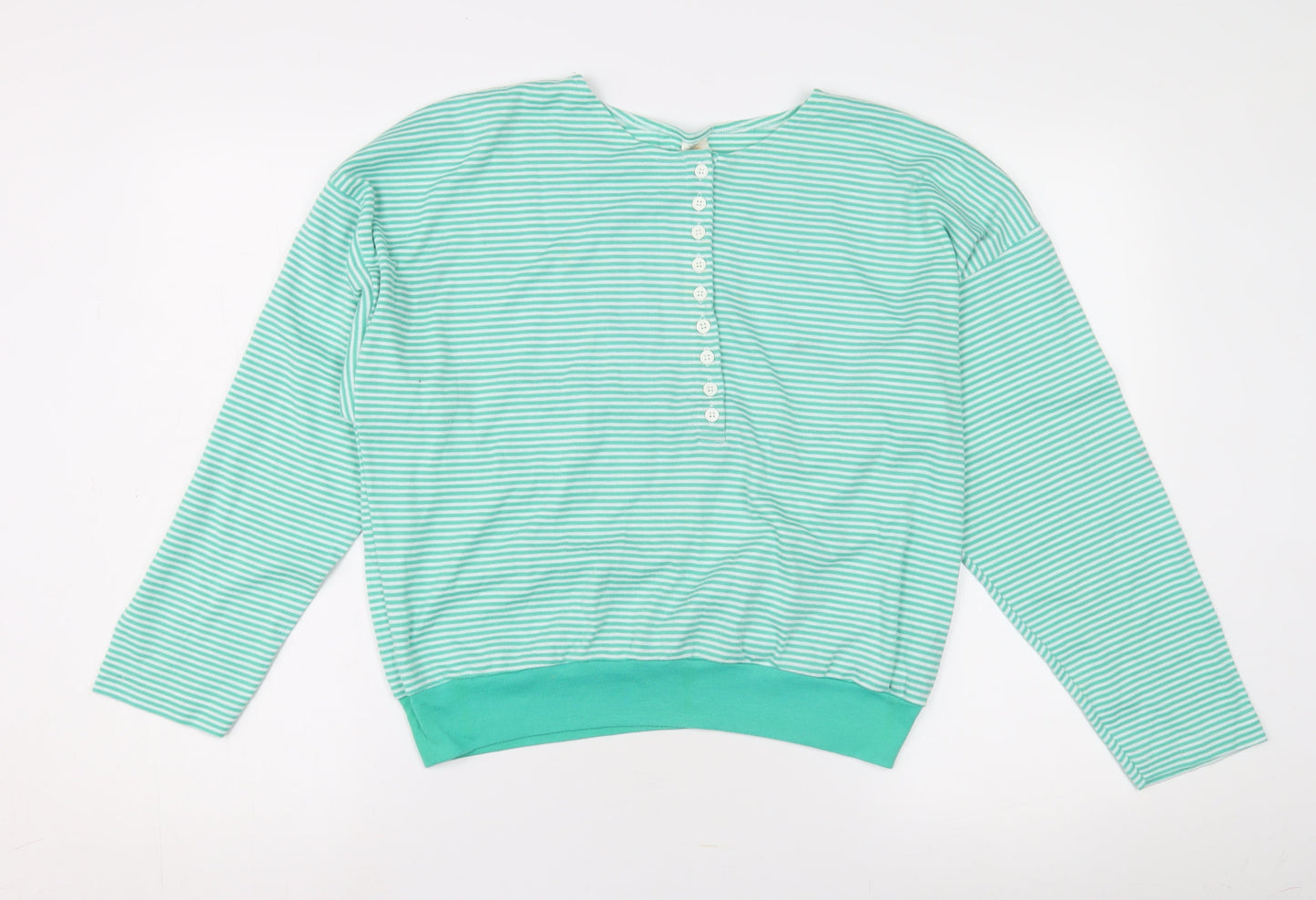C&A Green Striped T-Shirt Size 18 Long Sleeve