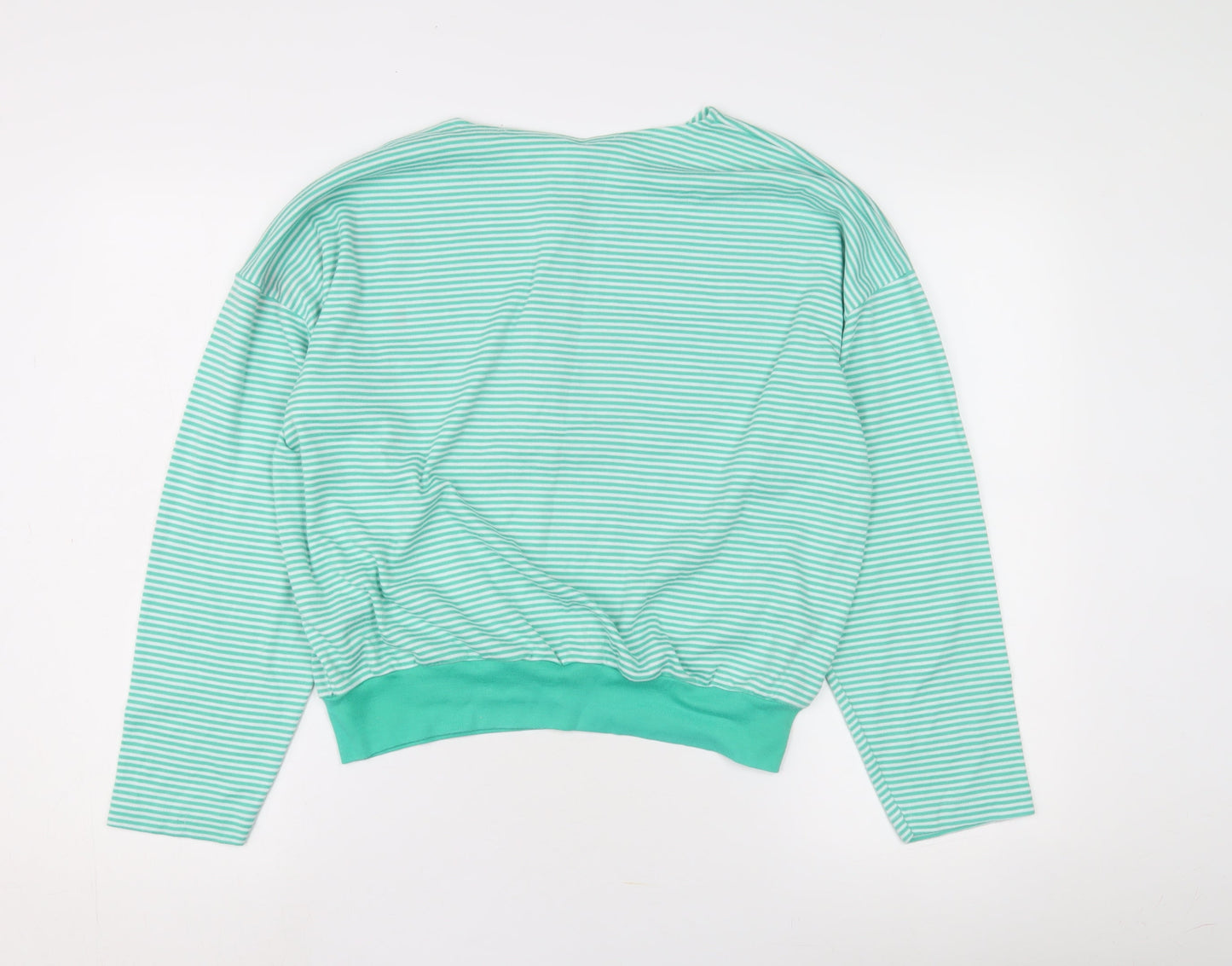 C&A Green Striped T-Shirt Size 18 Long Sleeve