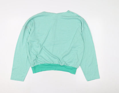Back view of C&A Green Striped T-Shirt, size 18, Long Sleeve