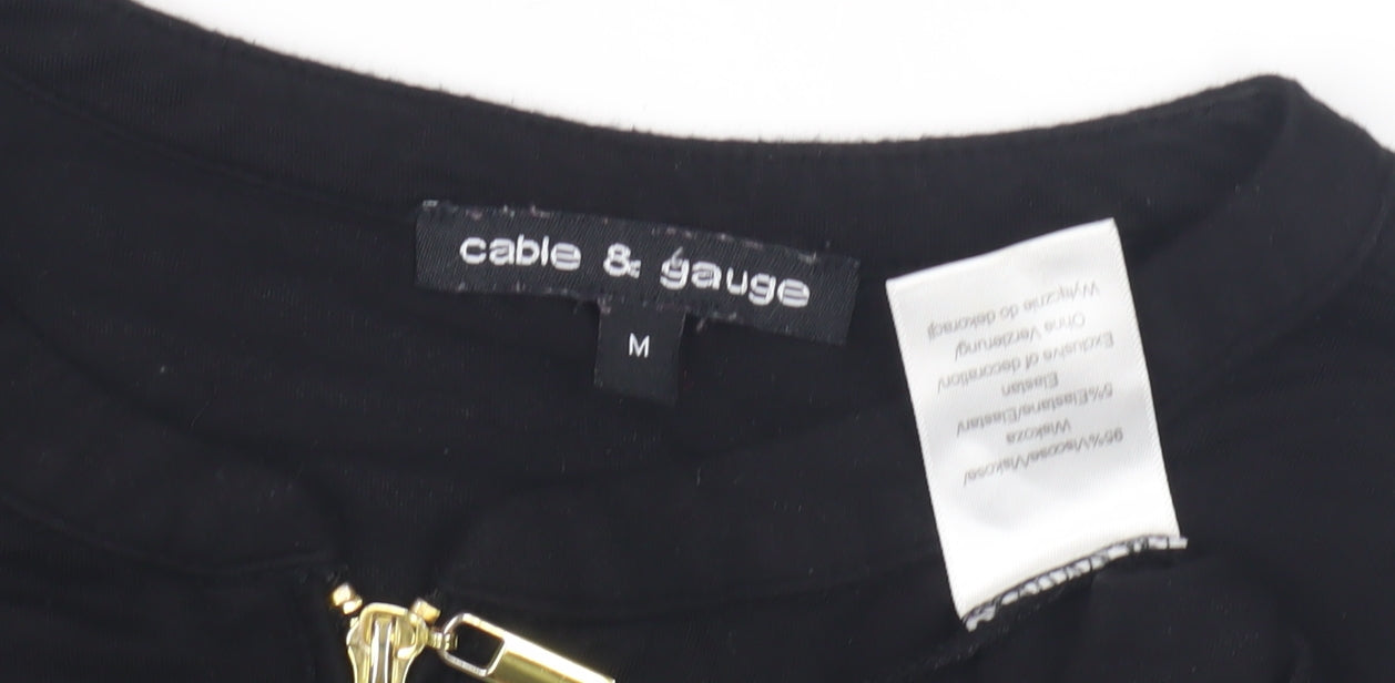 Cable & Gauge Women's Black Blouse Zip Accent M